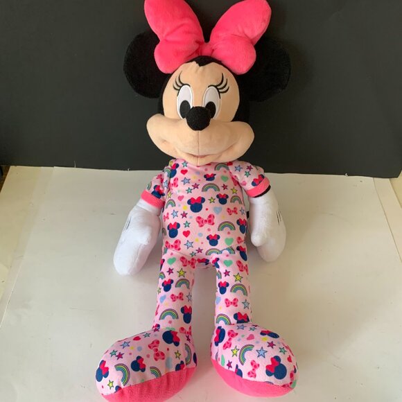 DISNEY MINNIE MOUSE PLUSH IN HER COLORFUL PJS VERY CUTE 20" - Picture 4 of 11
